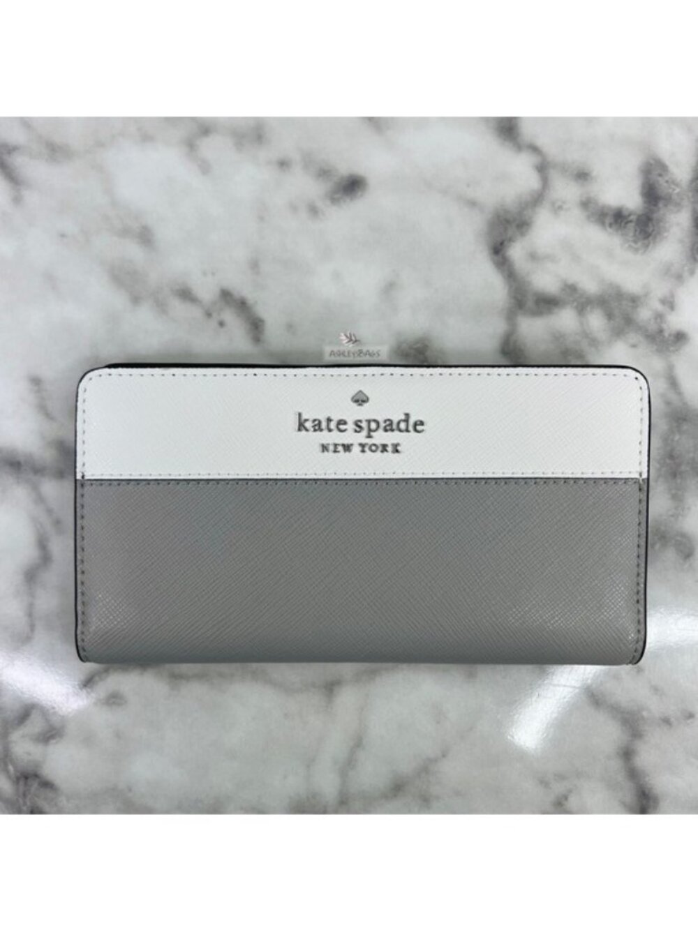 Kate Spade Staci Colorblock Large Slim Bifold Wallet In Nimbus Grey